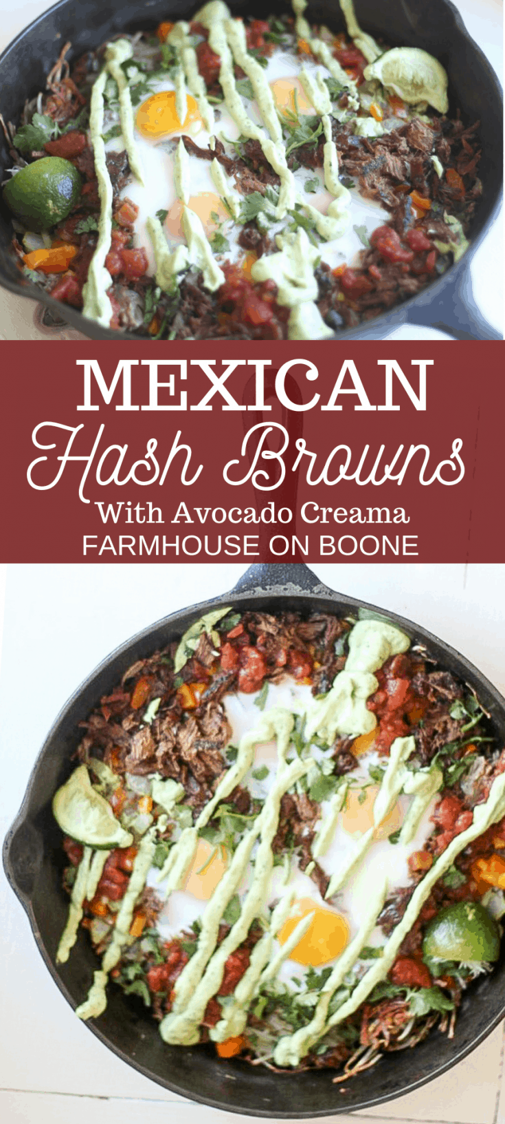 Mexican Hash Browns with Avocado Crema - Farmhouse on Boone