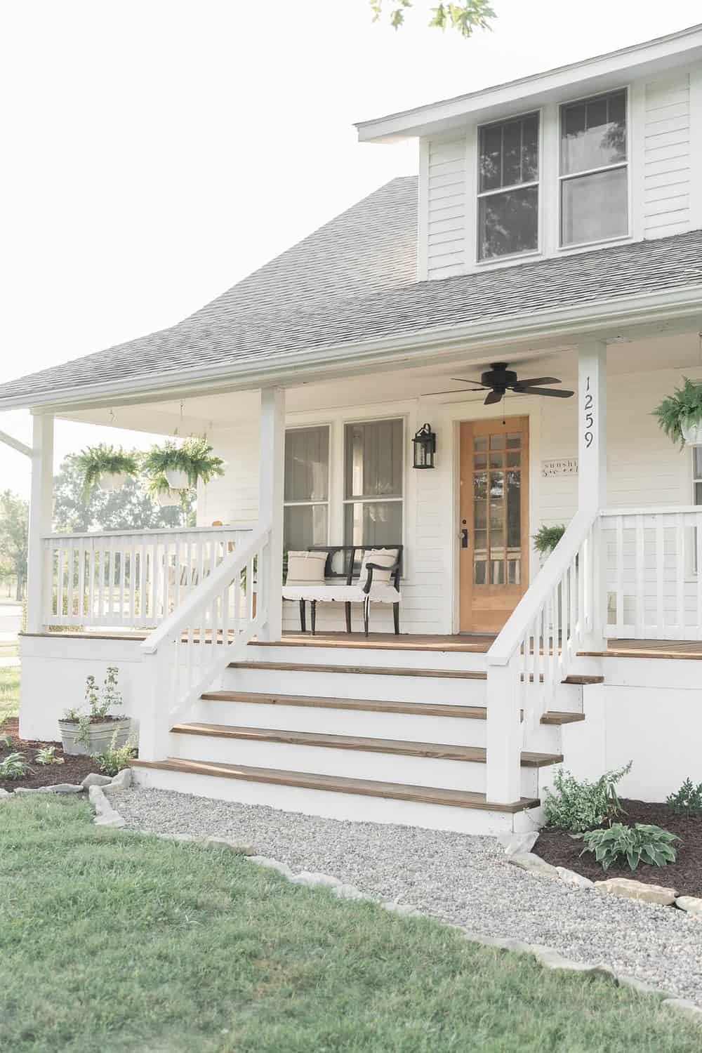 Farmhouse Porch Curb Appeal Makeover Reveal Farmhouse On Boone