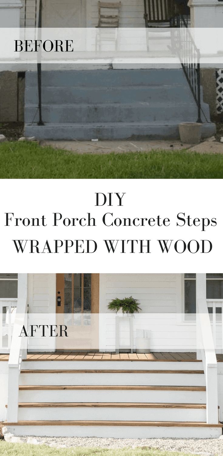 how to wrap concrete steps with wood