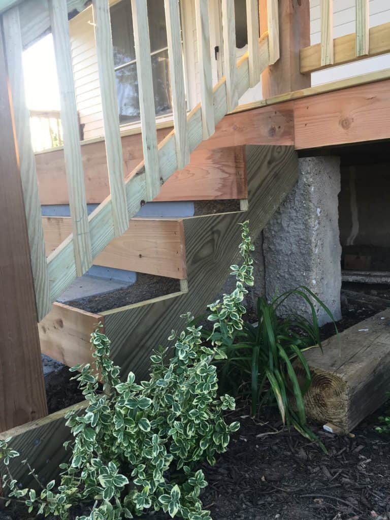 How to Cover Concrete Steps with Wood Farmhouse on Boone