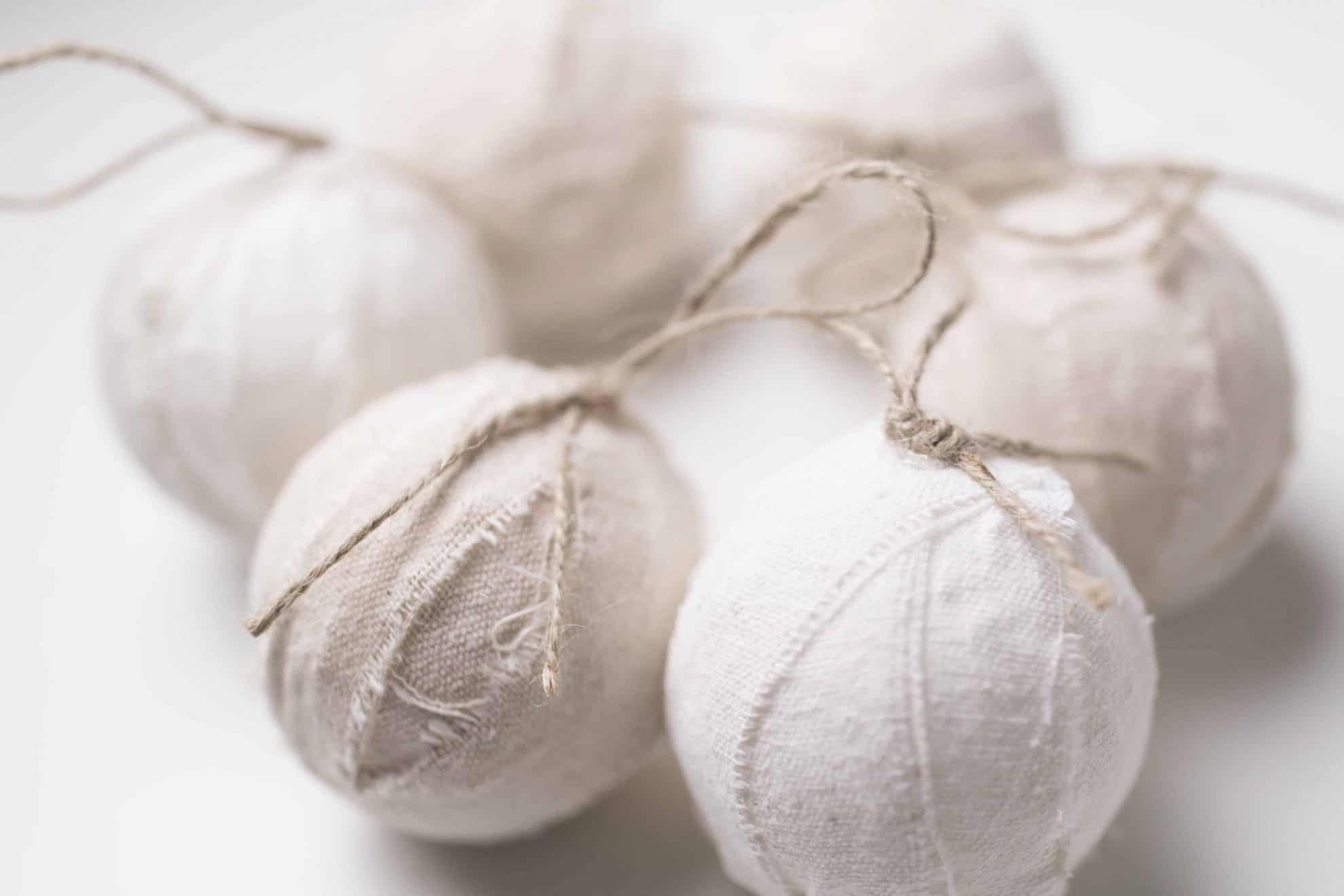 DIY Drop Cloth Rag Ball Homemade Ornaments