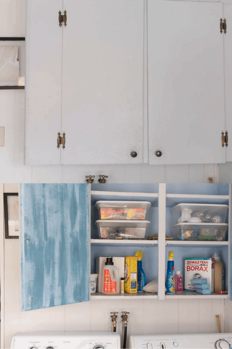 Farmhouse Laundry Room Organization Cabinet Makeover Farmhouse On Boone   Farmhouse Laundry Room Before 