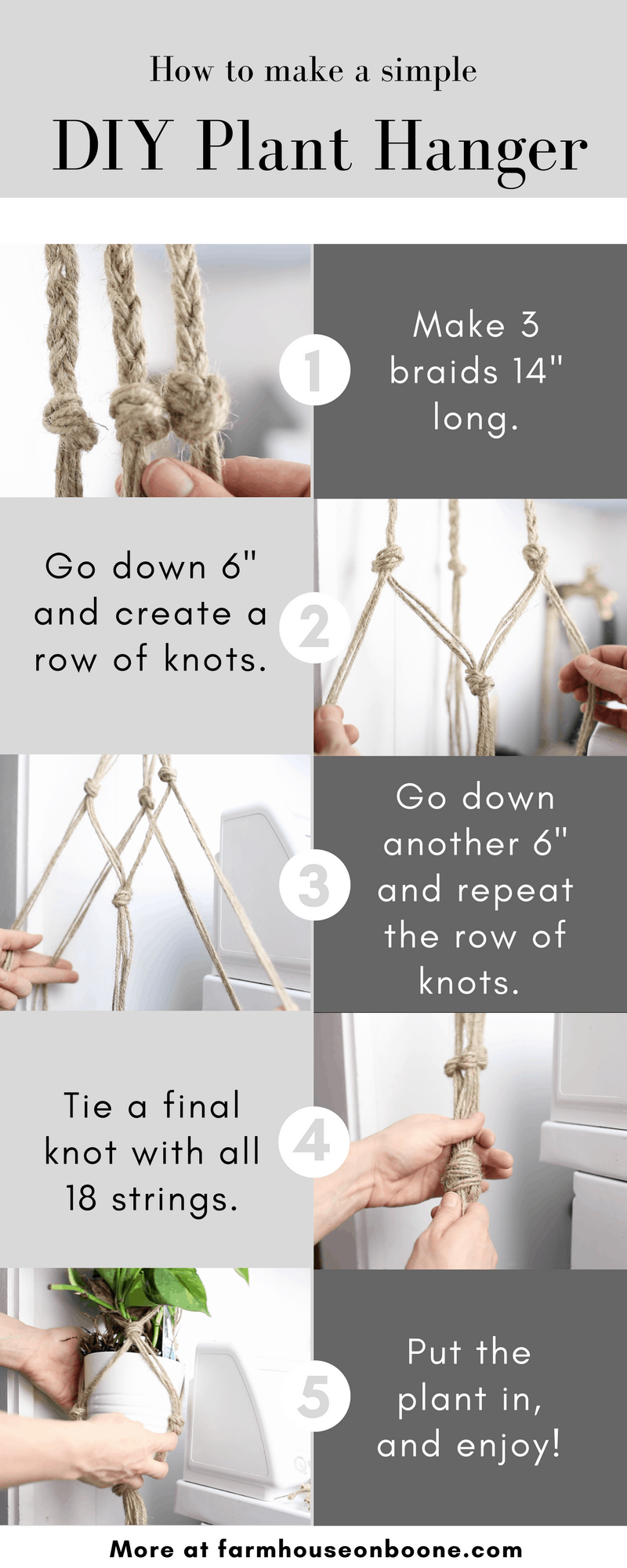 Macrame Plant Hanger DIY Farmhouse on Boone