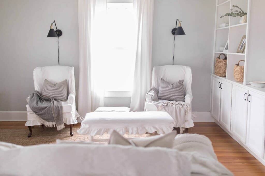 White slipcovers with kids how I keep them clean