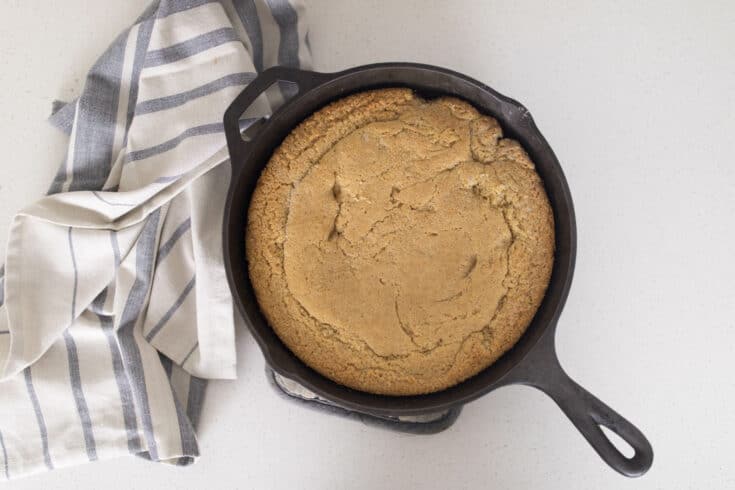 Cast Iron Einkorn Cornbread with Popcorn and Honey - Farmhouse on Boone