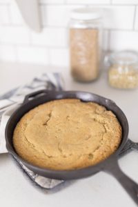 Cast Iron Einkorn Cornbread with Popcorn and Honey - Farmhouse on Boone