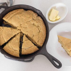 cornbread in the cast iron skillet