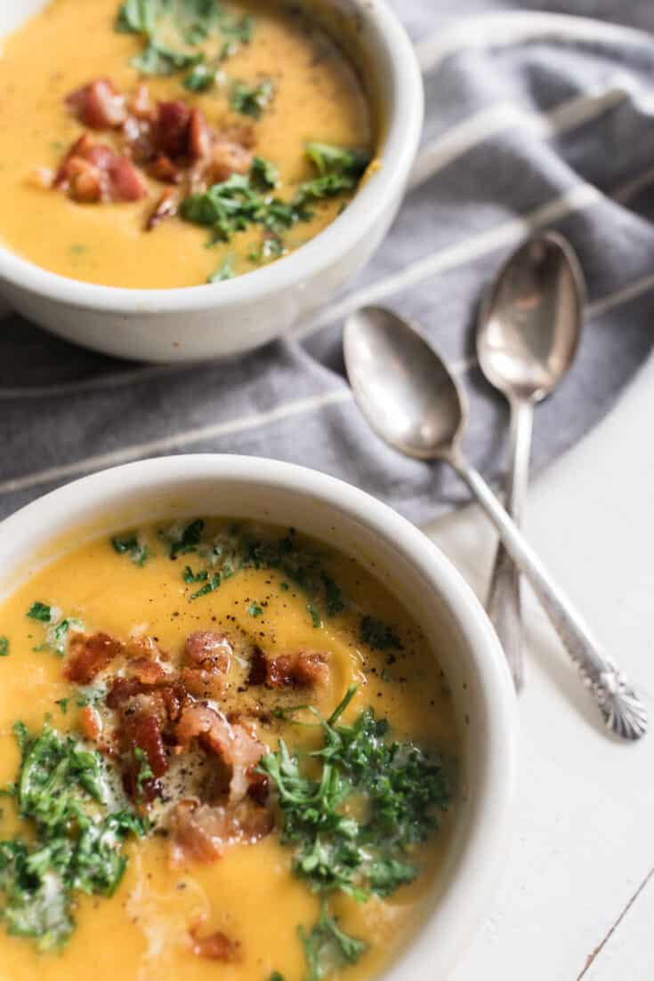 Roasted Pumpkin Soup Recipe With Acorn Squash - Farmhouse On Boone