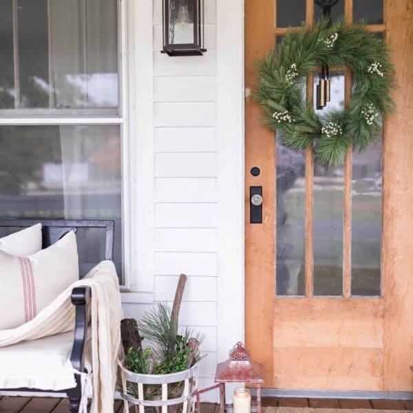 christmas farmhouse front porch decor