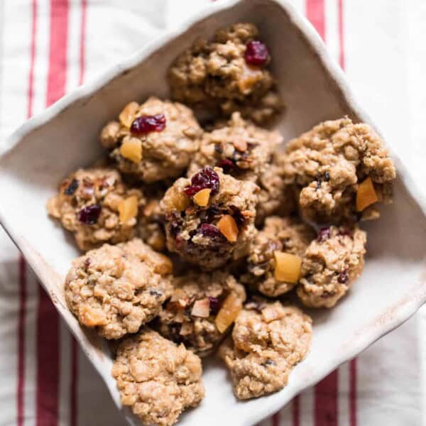 Rustic granola cookies oatmeal cookies with cranberries and apricots and toasted coconut