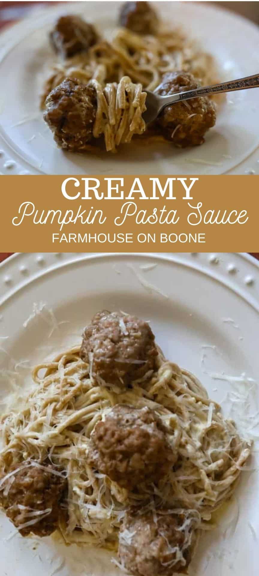 Creamy Pumpkin Pasta Sauce- Cozy Fall Recipes - Farmhouse on Boone