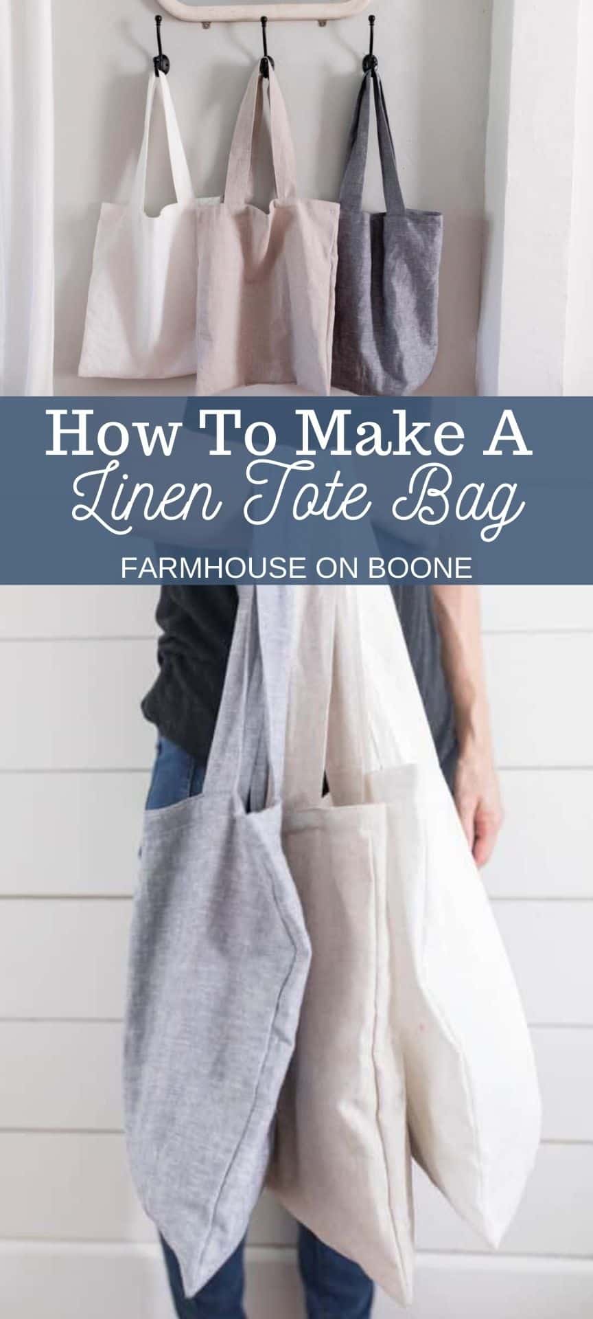 DIY Tote Bag With Linen - Farmhouse on Boone