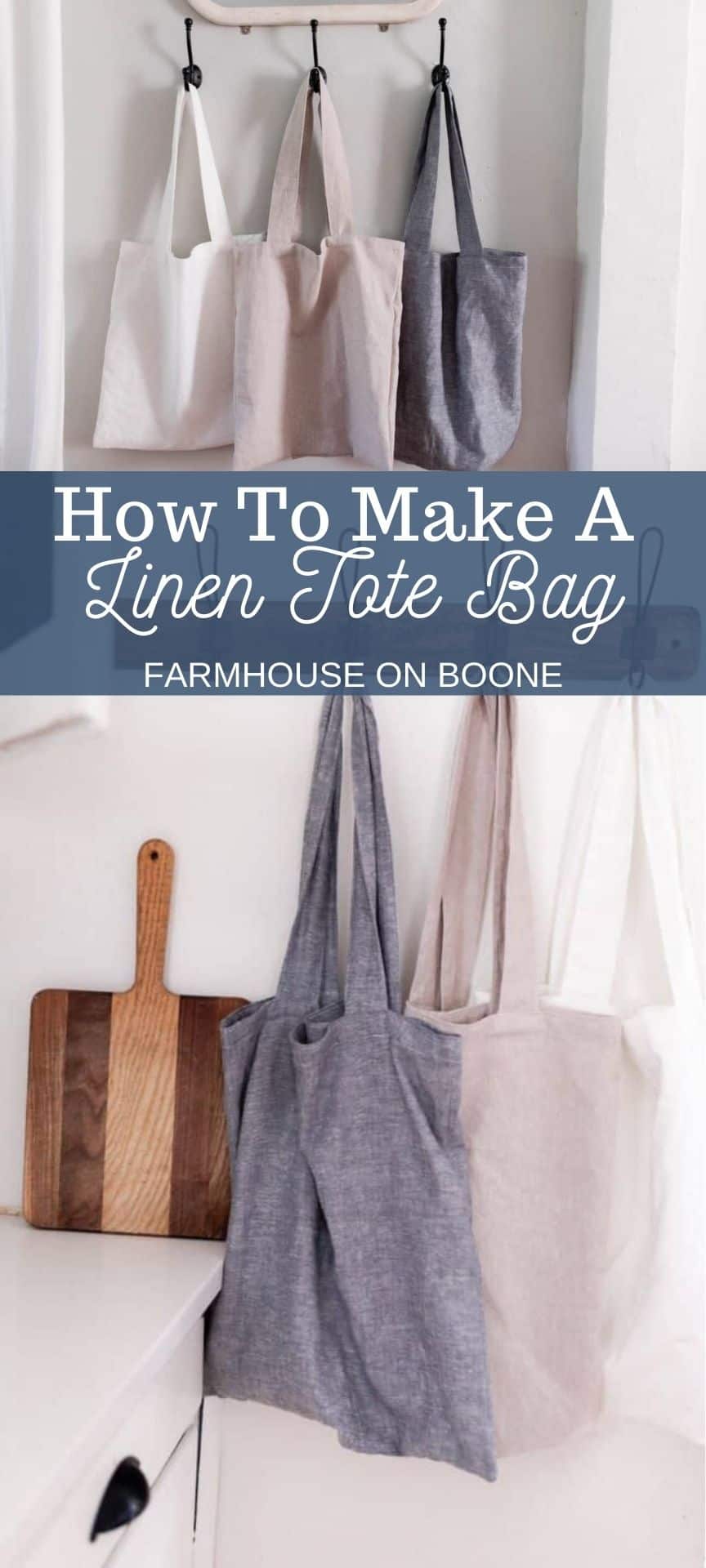 DIY Tote Bag With Linen - Farmhouse on Boone