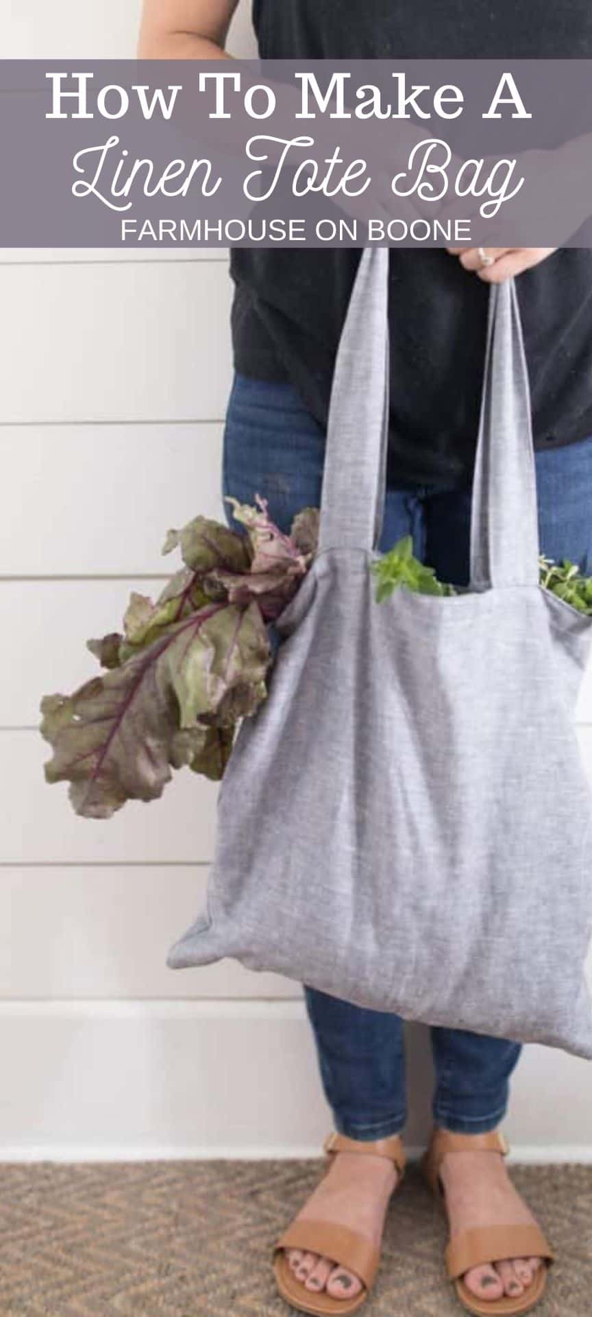 Diy Tote Bag With Linen - Farmhouse On Boone