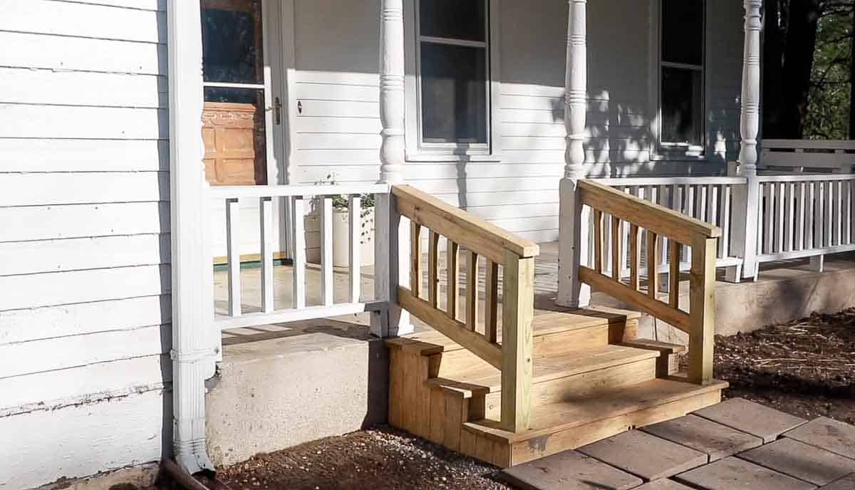 How To Build Front Porch Steps - Farmhouse On Boone