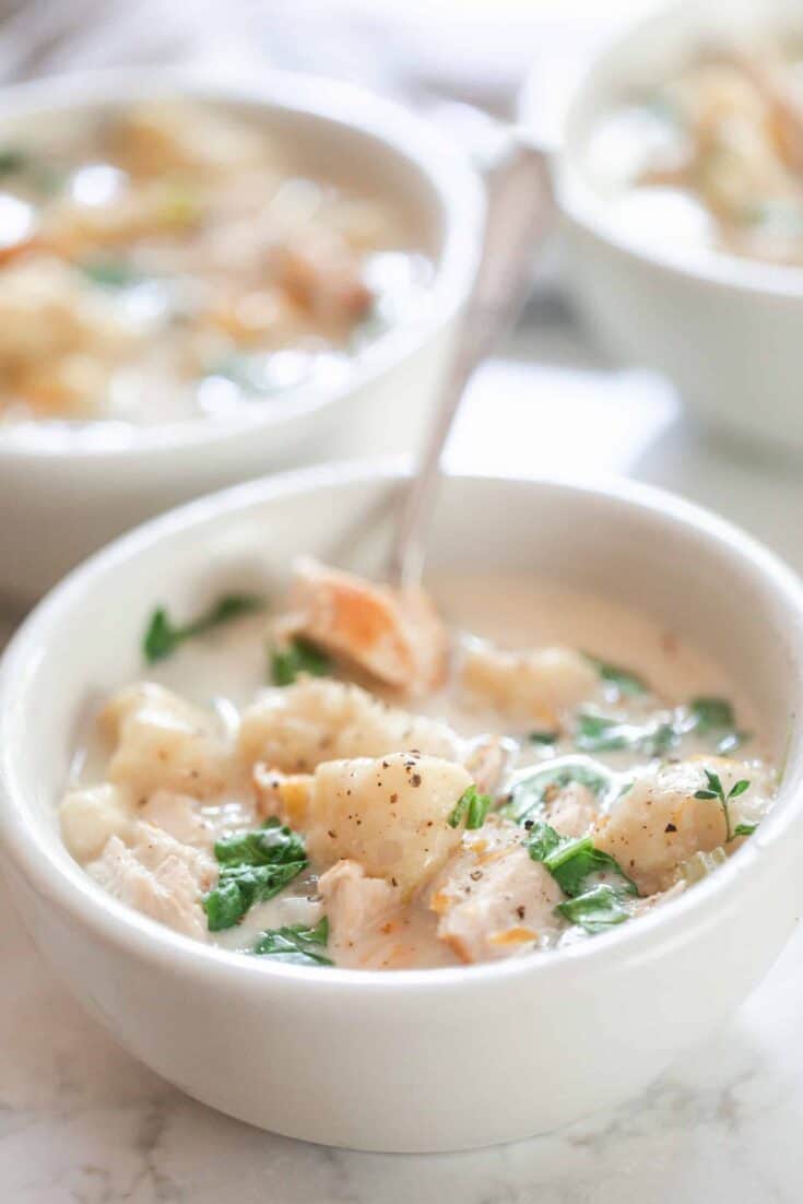 Homemade Creamy Chicken And Gnocchi Soup - Farmhouse on Boone