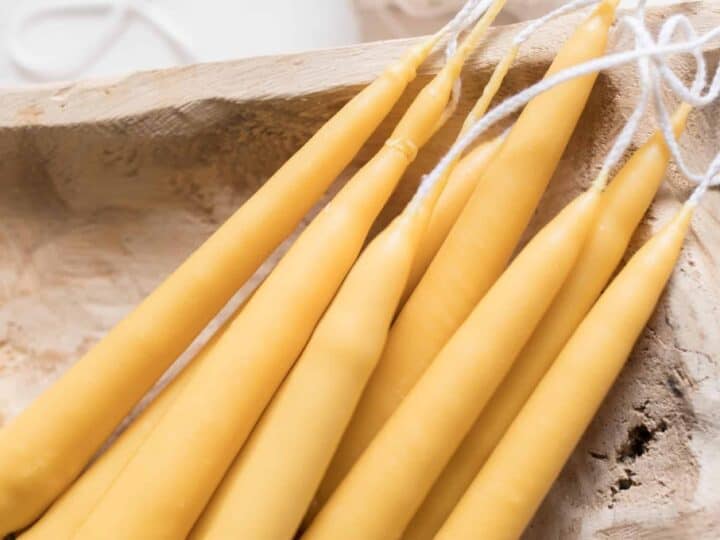 How To Make Beeswax Taper Candles - Farmhouse on Boone