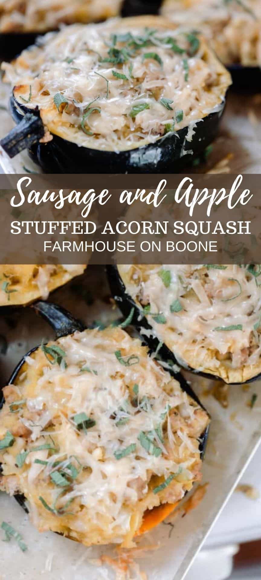 Sausage and Apple Stuffed Acorn Squash - Farmhouse on Boone