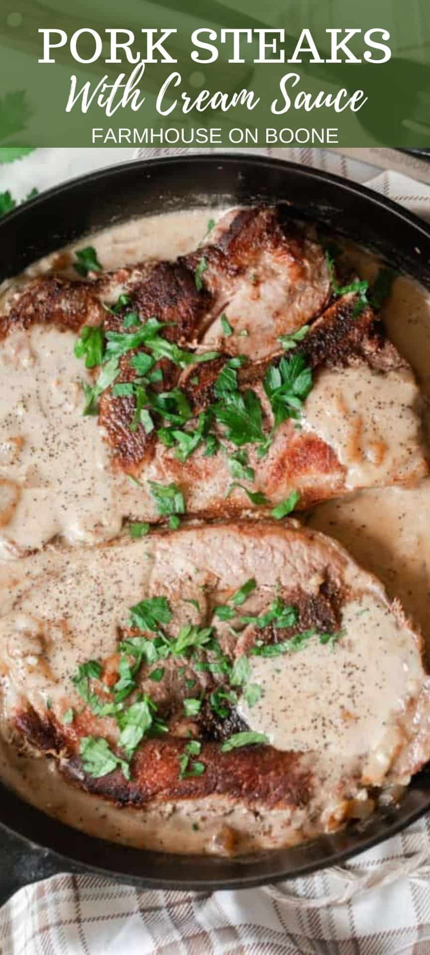 Pork Steaks With Creamy Onion Gravy - Farmhouse on Boone