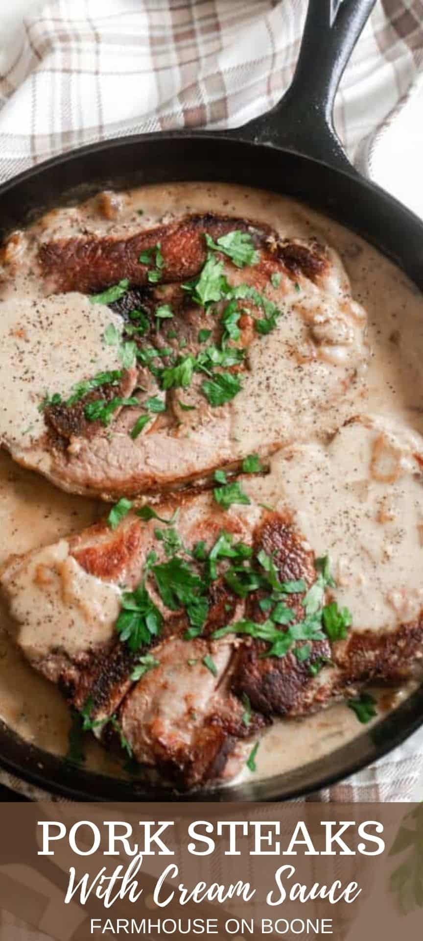 Pork Steaks With Creamy Onion Gravy - Farmhouse on Boone