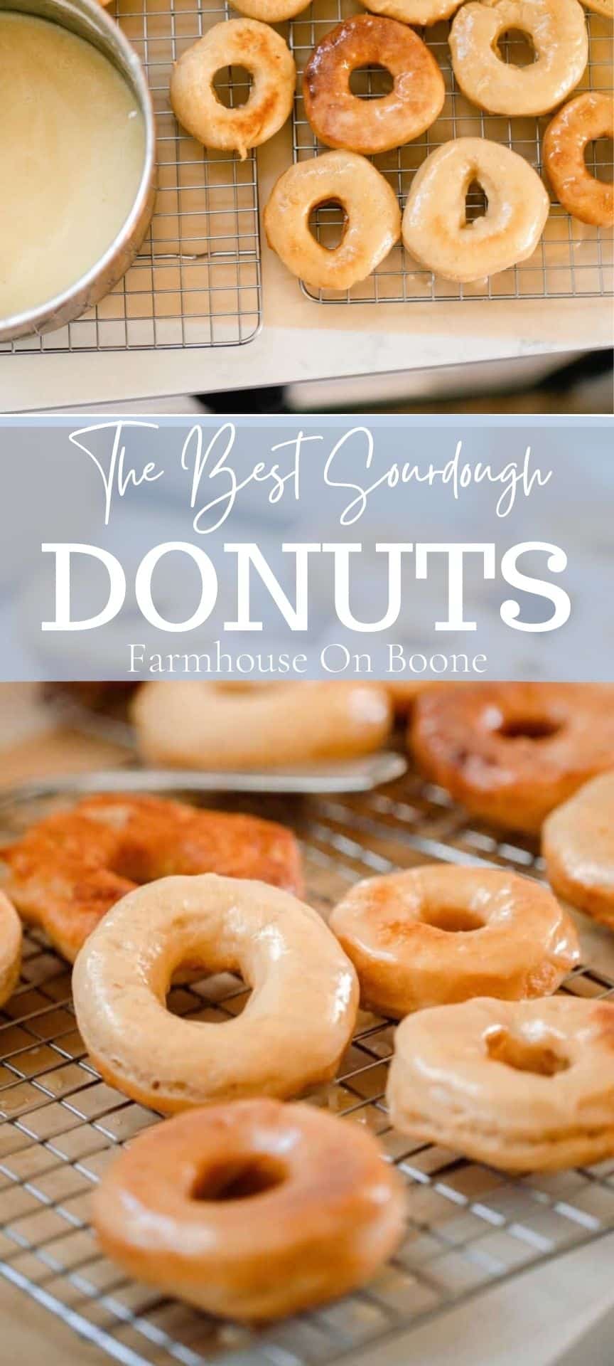 Sourdough Donuts With Vanilla Glaze - Farmhouse on Boone