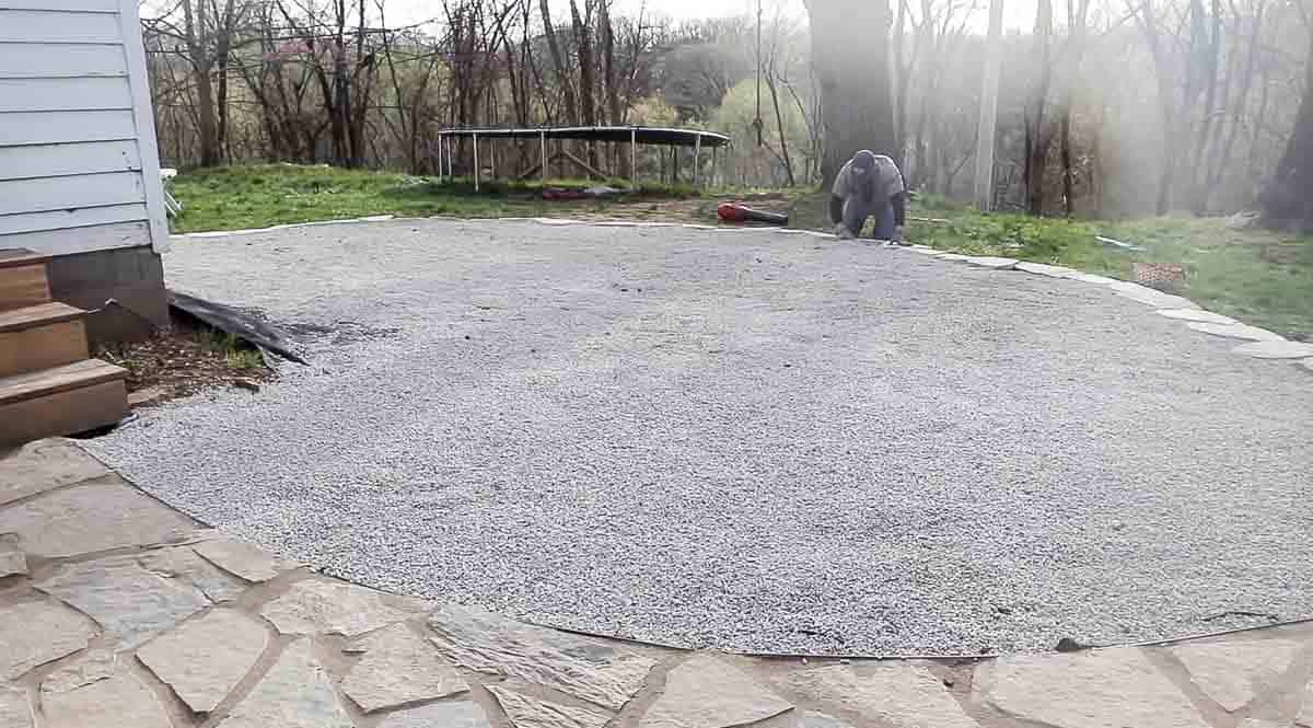 How To Build A Pea Gravel Patio Farmhouse on Boone