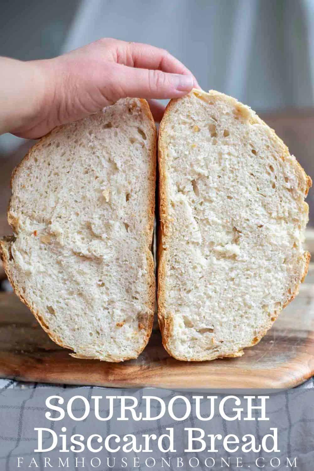 The Easiest No-Knead Sourdough Discard Bread - Farmhouse On Boone