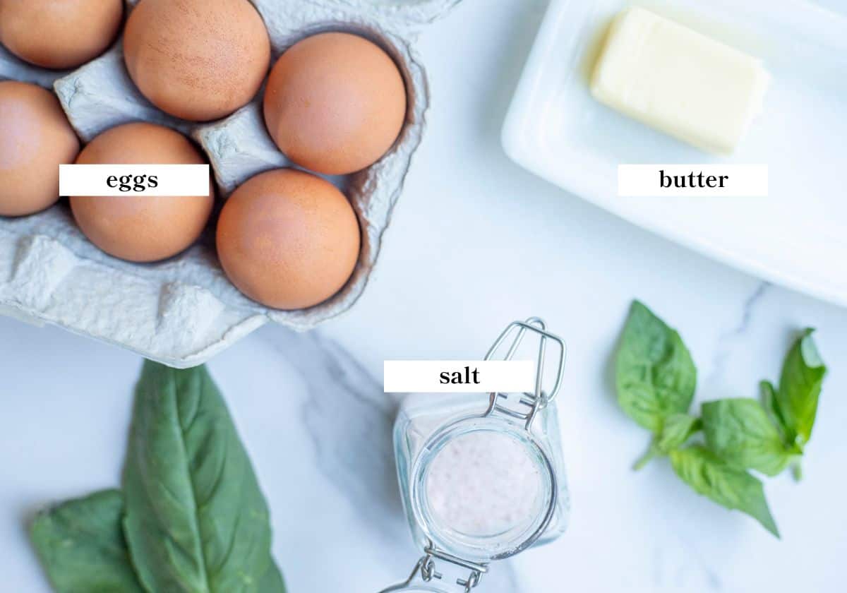 Ingredients on a counter top. 