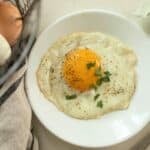 cooked egg on a plate.