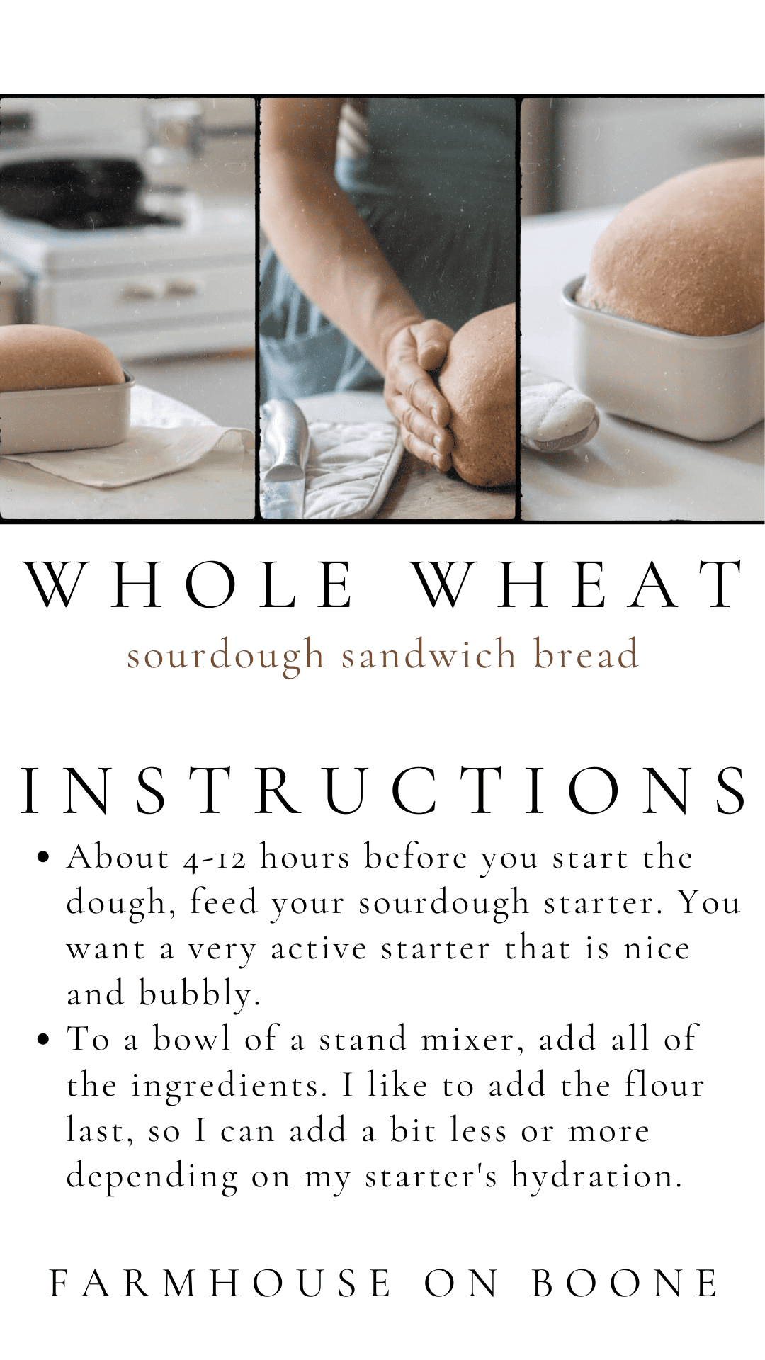 Whole Wheat Sourdough Sandwich Bread - Farmhouse on Boone