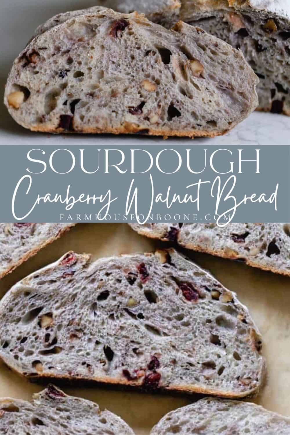 Sourdough Cranberry Walnut Bread - Farmhouse on Boone