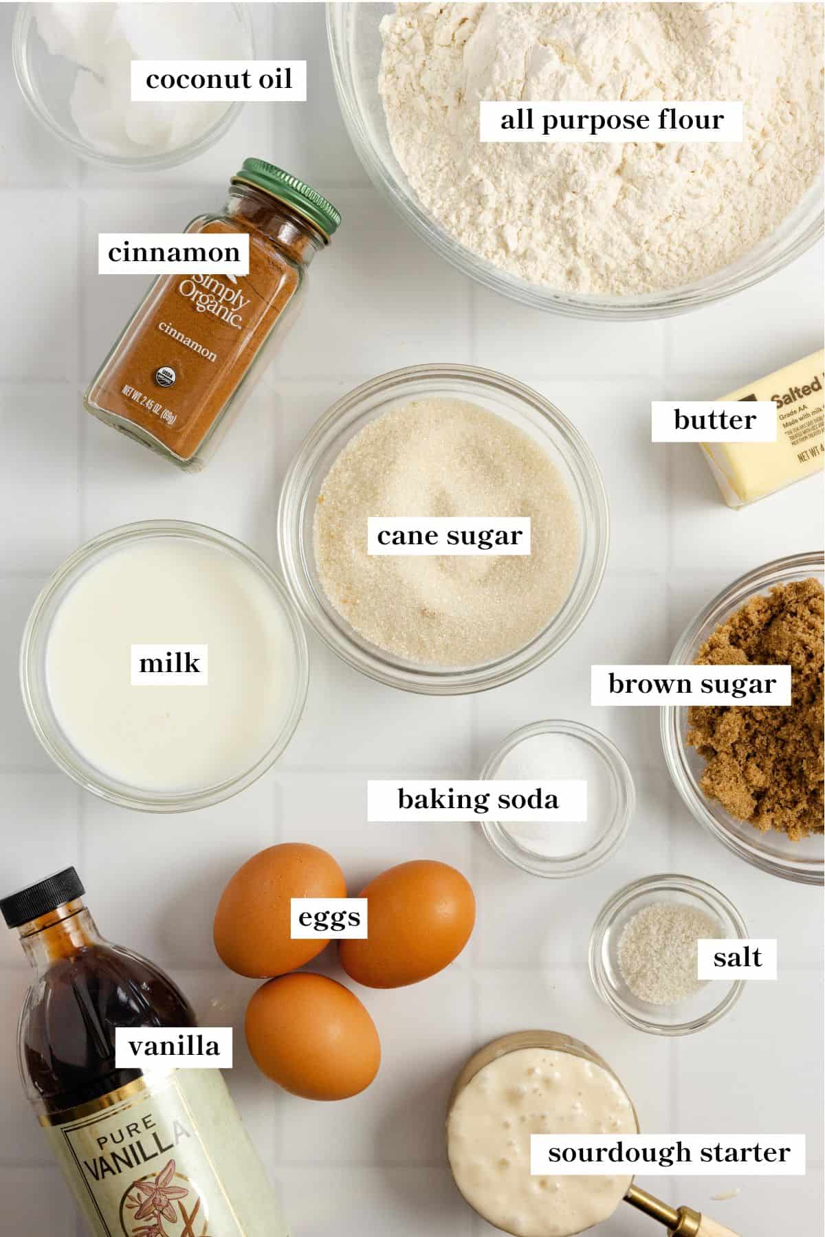 jars of ingredients spread out on a countertop.