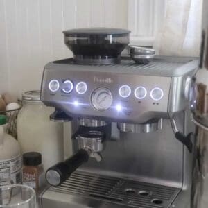 espresso machine in a kitchen.