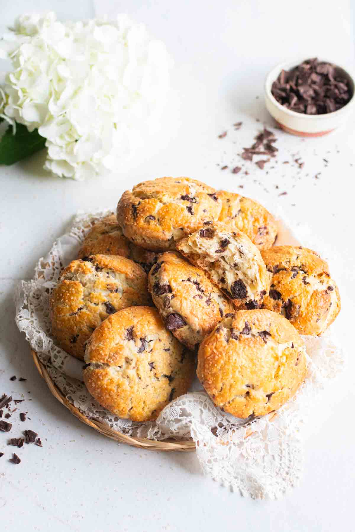 A plate full of scones.