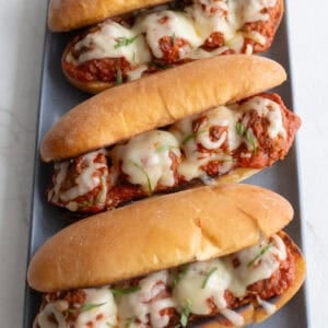 Three meatball subs in a row.