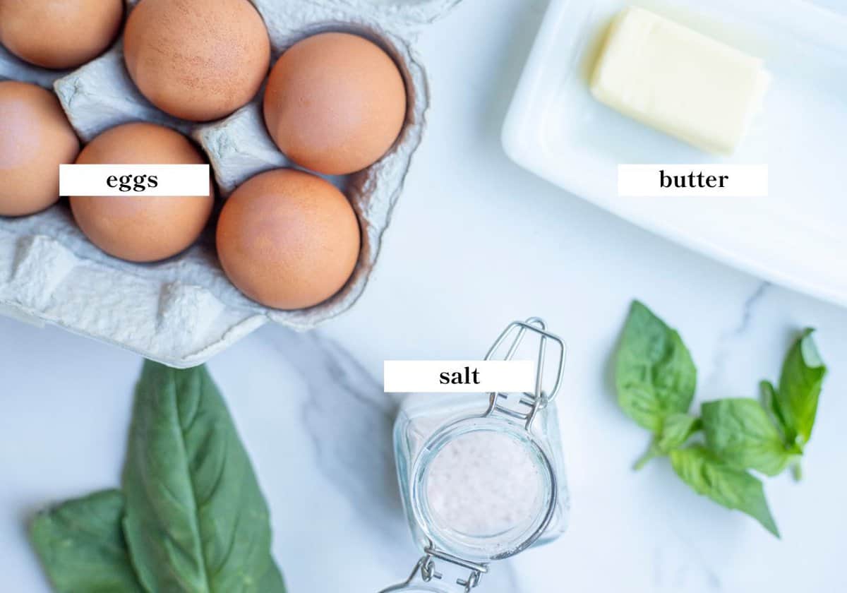 Ingredients on a countertop.