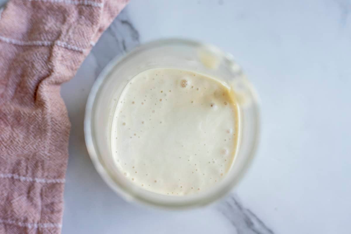 Sourdough discard in a jar.